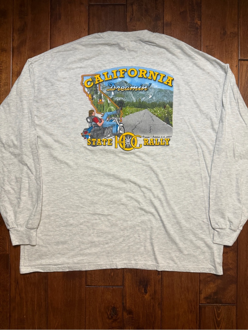 Harley Davidson Gray California Dreamin H.O.G. 2007 State Rally Long Sleeve Tee